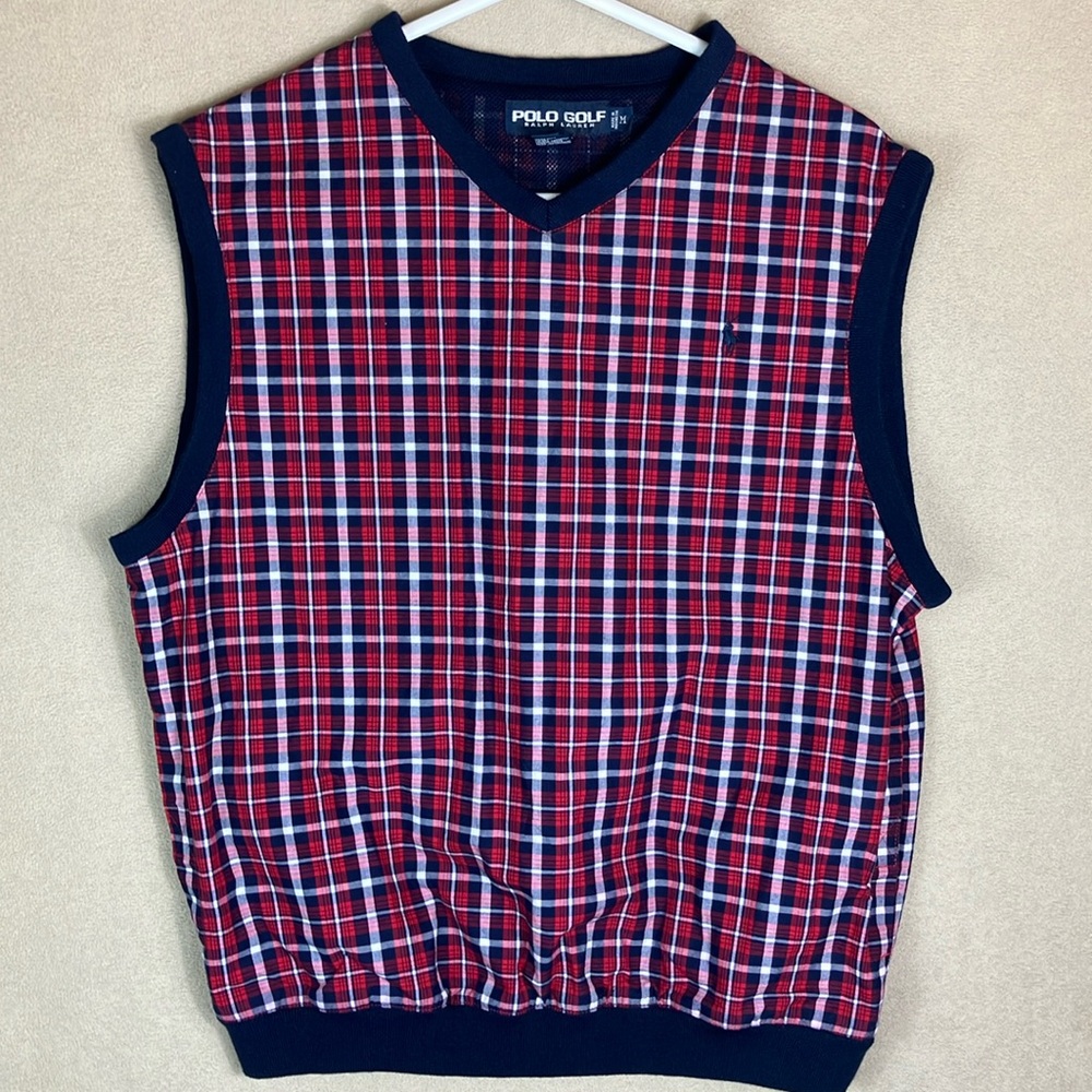Polo Ralph Lauren Polo Golf Plaid Checkered Pullover Vest Men’s size M‎